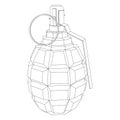Military grenade. Outline icon