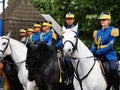 Military guards in honor guard on horseback at the Elisabeth Palace, Bucharest