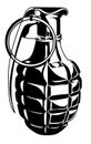 Military hand grenade on a white background. Military logo. Isolated weapon illustration. Royalty Free Stock Photo