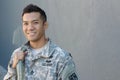 Military handsome Asian army man Royalty Free Stock Photo