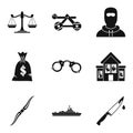 Military hardware icons set, simple style Royalty Free Stock Photo