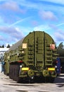 Military havy multi-axle vehicle, back view Royalty Free Stock Photo