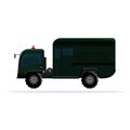 military heavy truck. Military green army vehicle isolated military heavy truck