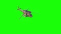 Military Helicopter Black Hawk uh-60 Fly Up Green Screen 3D Rendering Animation