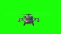 Military Helicopter Black Hawk uh-60 Front Green Screen 3D Rendering Animation