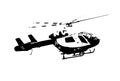 Military helicopter drawing illustration art vintage Royalty Free Stock Photo