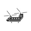 Military helicopter glyph icon