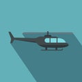 Military helicopter icon, flat style Royalty Free Stock Photo