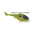 Military helicopter icon, flat style Royalty Free Stock Photo