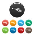 Military helicopter icons set color Royalty Free Stock Photo