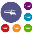 Military helicopter icons set Royalty Free Stock Photo