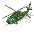 military helicopter illustration created using hand drawn art technique protected on a white background 2 Royalty Free Stock Photo