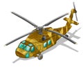 military helicopter illustration created using hand drawn art technique protected on a white background 3 Royalty Free Stock Photo