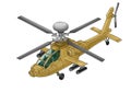 Military helicopter illustration in various colors created using hand-drawn art techniques protected on a white background 3 Royalty Free Stock Photo