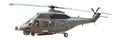 Military helicopter isolated white background Royalty Free Stock Photo