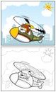 Cartoon of funny helicopter pilot Royalty Free Stock Photo
