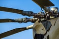 Military helicopter rotor blade detail closeup