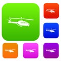 Military helicopter set collection Royalty Free Stock Photo