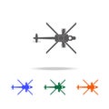 Military helicopter silhouette icon. Elements of Military aircraft in multi colored icons for mobile concept and web app. Icons f Royalty Free Stock Photo