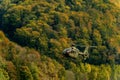Military helicopter in the sky, Alps Royalty Free Stock Photo