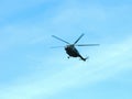 Military helicopter in the sky Royalty Free Stock Photo