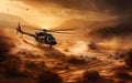 Military helicopters in the desert, Generative AI