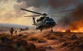 Military helicopters in the desert, Generative AI