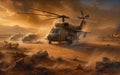 Military helicopters in the desert, Generative AI