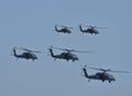 Military helicopters in flight Royalty Free Stock Photo