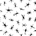 Military helicopters silhouettes seamless pattern. Vector EPS10.