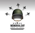 Military helmet with airplanes to memorial day
