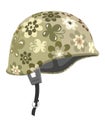 Military helmet with floral pattern