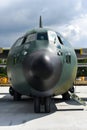 Military Hercules airplane on the runway Royalty Free Stock Photo