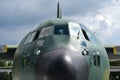 Military Hercules airplane on the runway Royalty Free Stock Photo