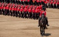 Military horse with riders taking part in the Trooping the Colour military ceremony at Horse Guards, London UK