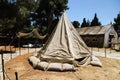 Military hospital tent or field hospital.