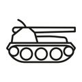 Military howitzer icon. Icon heavy vehicle for armed forces Royalty Free Stock Photo