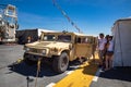 Armored military Humvee on display