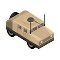 Military humvee with machine gun transport isometric icon Royalty Free Stock Photo