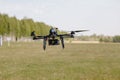 Military hybrid drone aerial test runs on hydrogen to detect people and put out fires