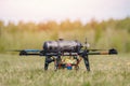 Military hybrid drone aerial test runs on hydrogen to detect people and put out fires