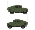 Military jeep icon illustrated in vector on white background Royalty Free Stock Photo