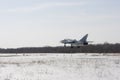 Military jet bomber Su-24 Fencer flying