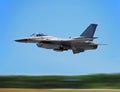 Military jet fighter in flight Royalty Free Stock Photo