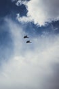 Military aircraft in the sky over St. Petersburg