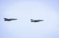 Military jets mig-21 on blue sky background