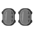 Military knee pads icon, gray monochrome style Royalty Free Stock Photo