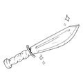 Military knife hand drawn. Royalty Free Stock Photo