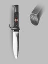 Military knife with scabbard