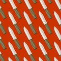 Military Knife seamless pattern. Background bladed weapons. Royalty Free Stock Photo